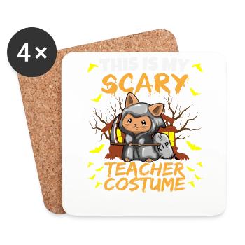 C’est mon effrayant professeur Costume School Halloween - Dessous de verre (lot de 4) - blanc - Devant