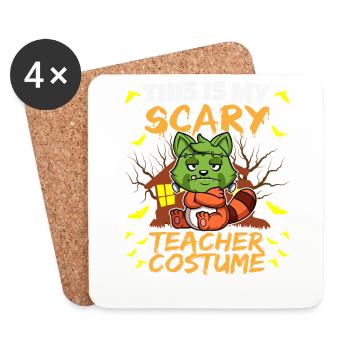 This Is My Scary Teacher Costume School Halloween - Untersetzer (4er-Set) - Weiß - Vorne