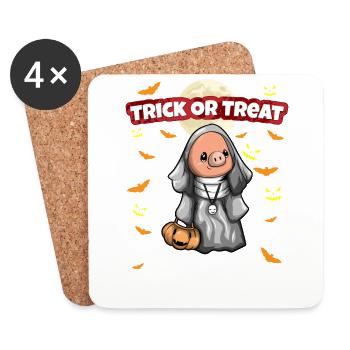 Trick Or Treat Scary Creepy Halloween Monster - Coasters (set of 4) - white - Front