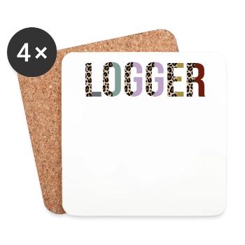 Bûcheron - Dessous de verre (lot de 4) - blanc - Devant