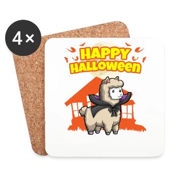 Happy Halloween Scary Funny Hallow's Eve Costume - Coasters (set of 4) - white - Front