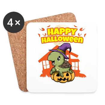 Happy Halloween Scary Funny Hallow's Eve Costume - Coasters (set of 4) - white - Front