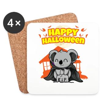 Happy Halloween Scary Funny Hallow's Eve Costume - Coasters (set of 4) - white - Front