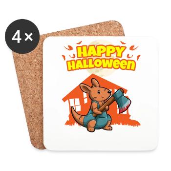 Happy Halloween Scary Funny Hallow's Eve Costume - Coasters (set of 4) - white - Front