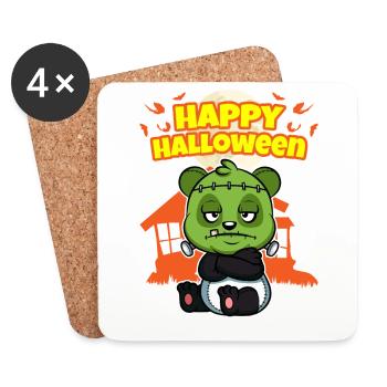 Happy Halloween Scary Funny Hallow's Eve Costume - Coasters (set of 4) - white - Front