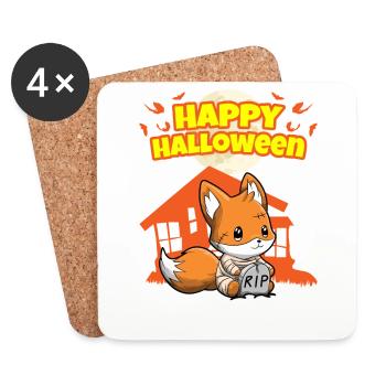 Happy Halloween Scary Funny Hallow's Eve Costume - Coasters (set of 4) - white - Front