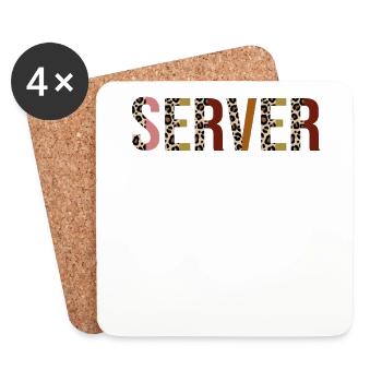Serveur - Dessous de verre (lot de 4) - blanc - Devant