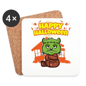 Happy Halloween Scary Funny Hallow's Eve Costume - Coasters (set of 4) - white - Front