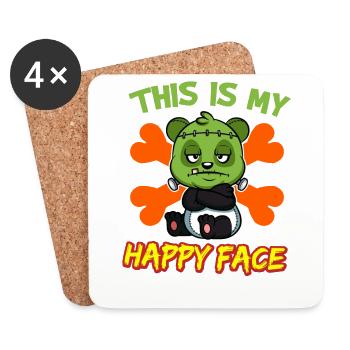 This Is My Happy Face Funny Halloween Monster - Coasters (set of 4) - white - Front