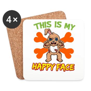 This Is My Happy Face Funny Halloween Monster - Coasters (set of 4) - white - Front