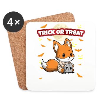 Truc ou traiter effrayant monstre d’Halloween effrayant - Dessous de verre (lot de 4) - blanc - Devant