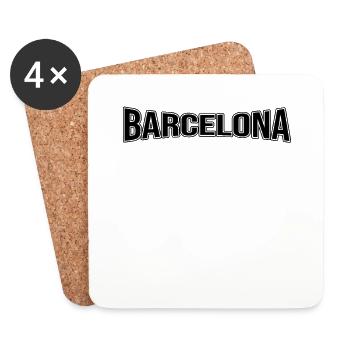 Barcelone - Dessous de verre (lot de 4) - blanc - Devant