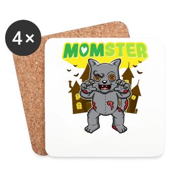 Momster Monster Mom Scary Halloween Mommy Costume - Coasters (set of 4) - white - Front