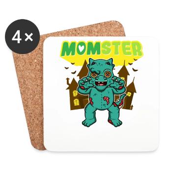 Momster Monster Mom Scary Halloween Mommy Costume - Coasters (set of 4) - white - Front