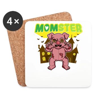 Momster Monster Mom Scary Halloween Mommy Costume - Coasters (set of 4) - white - Front