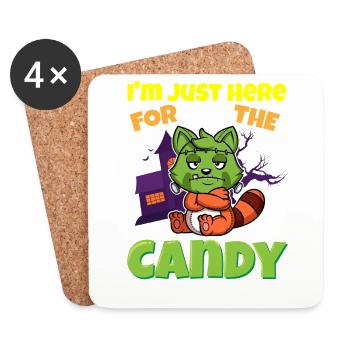 I'm Just Here For The Candy Scary Halloween Beast - Untersetzer (4er-Set) - Weiß - Vorne