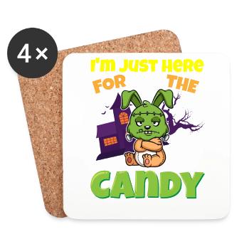 I'm Just Here For The Candy Scary Halloween Beast - Untersetzer (4er-Set) - Weiß - Vorne