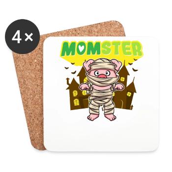 Momster Monster Mom Scary Halloween Mommy Costume - Untersetzer (4er-Set) - Weiß - Vorne