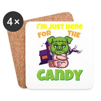 I'm Just Here For The Candy Scary Halloween Beast - Untersetzer (4er-Set) - Weiß - Vorne