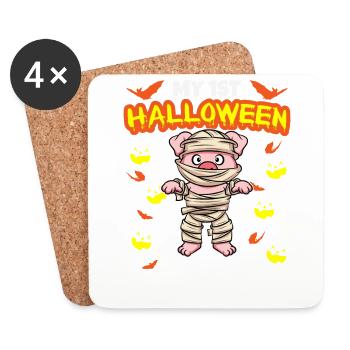 Mon premier anniversaire d’Halloween Scary Hallow’s Eve - Dessous de verre (lot de 4) - blanc - Devant