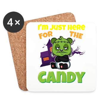I'm Just Here For The Candy Scary Halloween Beast - Untersetzer (4er-Set) - Weiß - Vorne