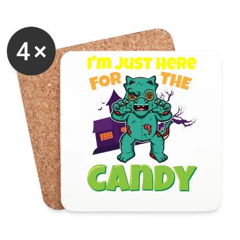 I'm Just Here For The Candy Scary Halloween Beast - Untersetzer (4er-Set) - Weiß - Vorne