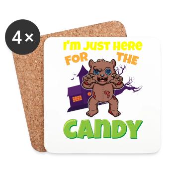 I'm Just Here For The Candy Scary Halloween Beast - Untersetzer (4er-Set) - Weiß - Vorne