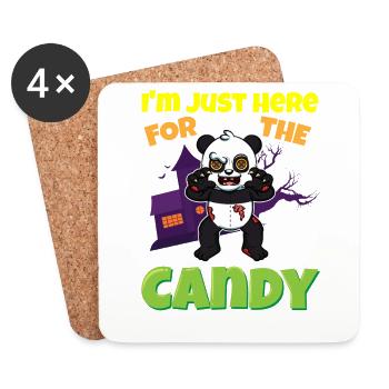 I'm Just Here For The Candy Scary Halloween Beast - Untersetzer (4er-Set) - Weiß - Vorne