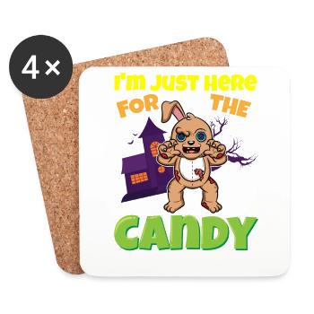 I'm Just Here For The Candy Scary Halloween Beast - Untersetzer (4er-Set) - Weiß - Vorne