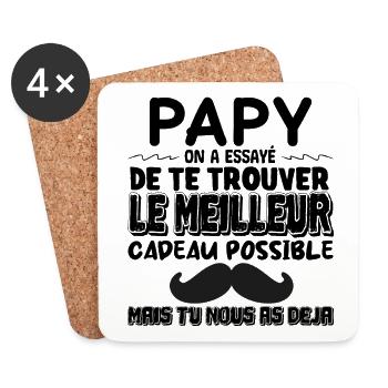 Papy On A Essayé De Te Trouver Le Meilleur Cadeau - Dessous de verre (lot de 4) - blanc - Devant