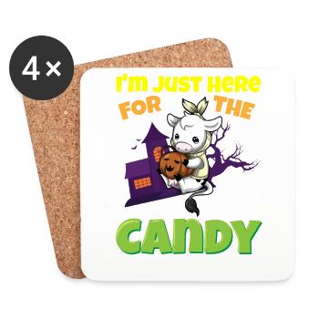 I'm Just Here For The Candy Scary Halloween Beast - Untersetzer (4er-Set) - Weiß - Vorne