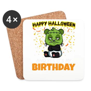 Scary Happy Halloween And Yes It's My Birthday - Untersetzer (4er-Set) - Weiß - Vorne