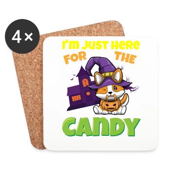 I'm Just Here For The Candy Scary Halloween Beast - Untersetzer (4er-Set) - Weiß - Vorne