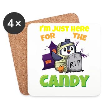 I'm Just Here For The Candy Scary Halloween Beast - Untersetzer (4er-Set) - Weiß - Vorne