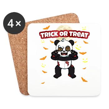 Truc ou traiter effrayant monstre d’Halloween effrayant - Dessous de verre (lot de 4) - blanc - Devant