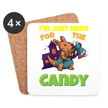 I'm Just Here For The Candy Scary Halloween Beast - Untersetzer (4er-Set) - Weiß - Vorne