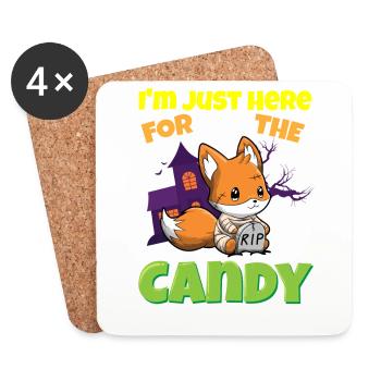 I'm Just Here For The Candy Scary Halloween Beast - Untersetzer (4er-Set) - Weiß - Vorne