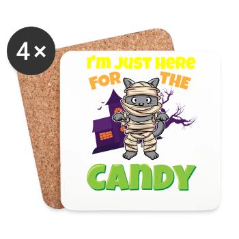 I'm Just Here For The Candy Scary Halloween Beast - Untersetzer (4er-Set) - Weiß - Vorne