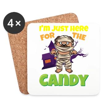 I'm Just Here For The Candy Scary Halloween Beast - Untersetzer (4er-Set) - Weiß - Vorne