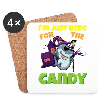 I'm Just Here For The Candy Scary Halloween Beast - Untersetzer (4er-Set) - Weiß - Vorne