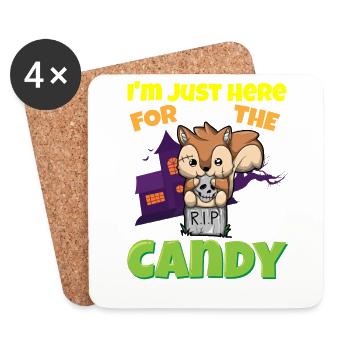 I'm Just Here For The Candy Scary Halloween Beast - Untersetzer (4er-Set) - Weiß - Vorne