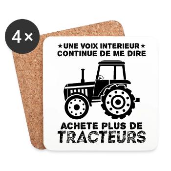 t-shirt agriculteur une voix intérieur continue de - Dessous de verre (lot de 4) - blanc - Devant