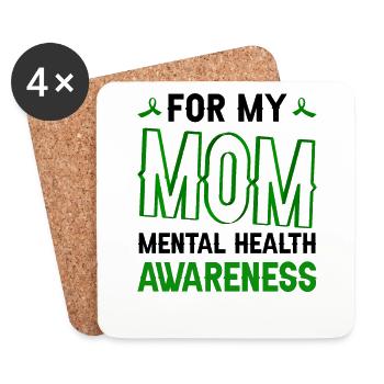 MOM Mental Health Awareness Mental Health Matters - Coasters (set of 4) - white - Front