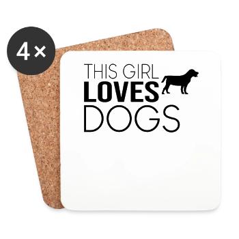 Girl Dog Saying - Coasters (set of 4) - white - Front