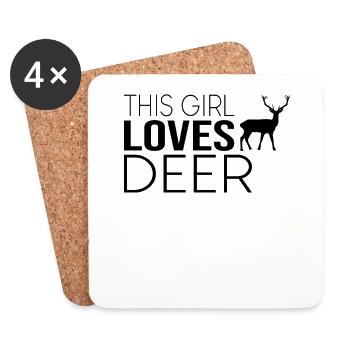 Fille Cerf Disant - Dessous de verre (lot de 4) - blanc - Devant