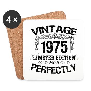 1975 Jahrgang | Limitierte Auflage 1975 perfekt gealtert - Untersetzer (4er-Set) - Weiß - Vorne