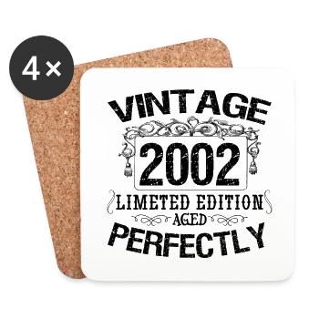 2002 Vintage | Limited edition 2002 aged perfectly - Dessous de verre (lot de 4) - blanc - Devant