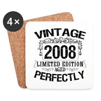 2008 Vintage | Limited edition 2008 aged perfectly - Dessous de verre (lot de 4) - blanc - Devant
