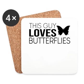 Typ Schmetterling Spruch - Untersetzer (4er-Set) - Weiß - Vorne