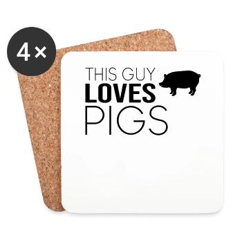 Type Cochon Dicton - Dessous de verre (lot de 4) - blanc - Devant
